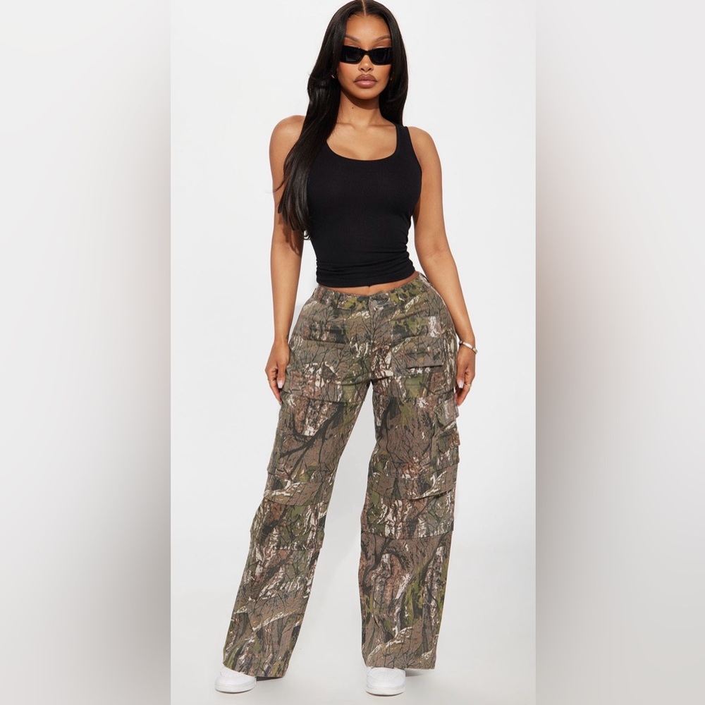 Fashion Nova Camouflage Cargo Trousers